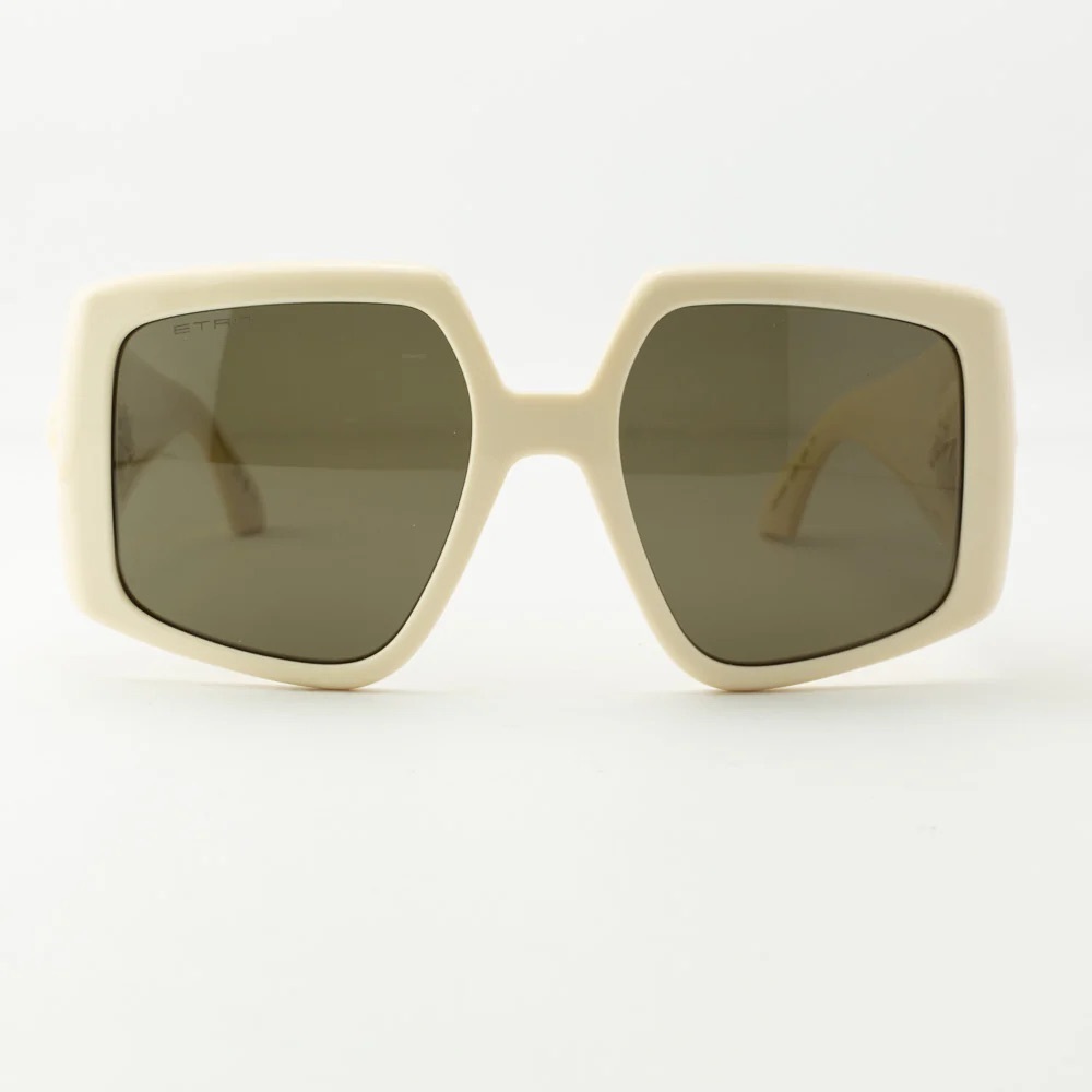 NWT ETRO Oversized Square Ivory  Sunglasses Unisex pegasus logo